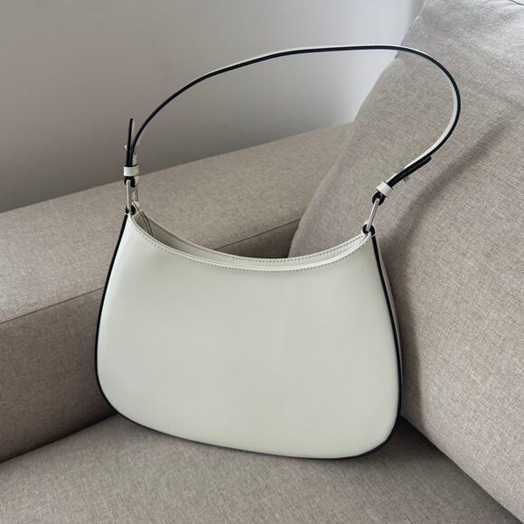 Prada Cleo Floral Embossed Bag RARE White Pastel Porcelain Effect Shoulder Bag - Picture 2 of 12